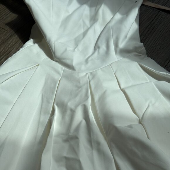 MESHKI Keely Cotton Cap Sleeve Mini Dress - White - Small - Picture 12 of 12